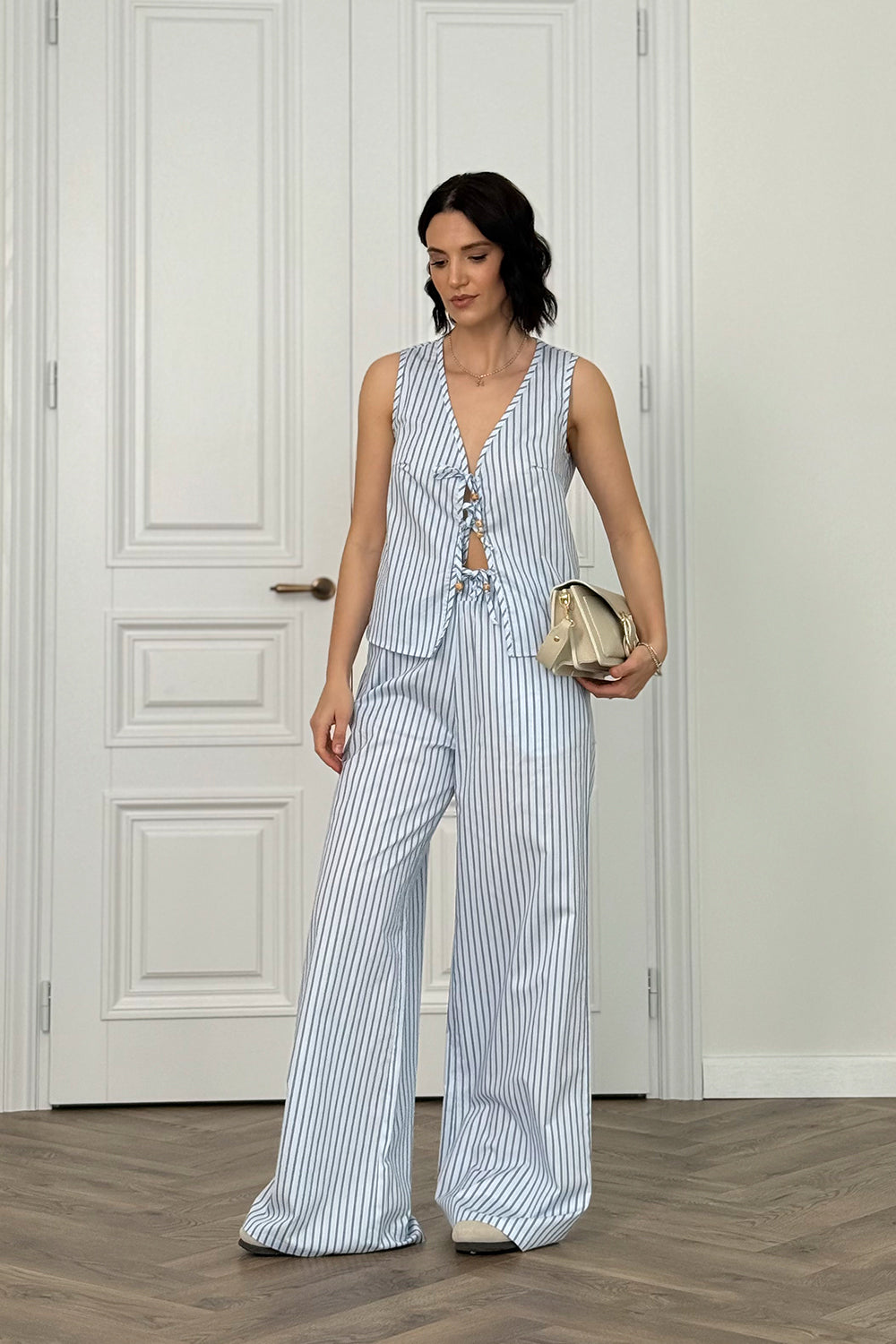 Blue cotton suit