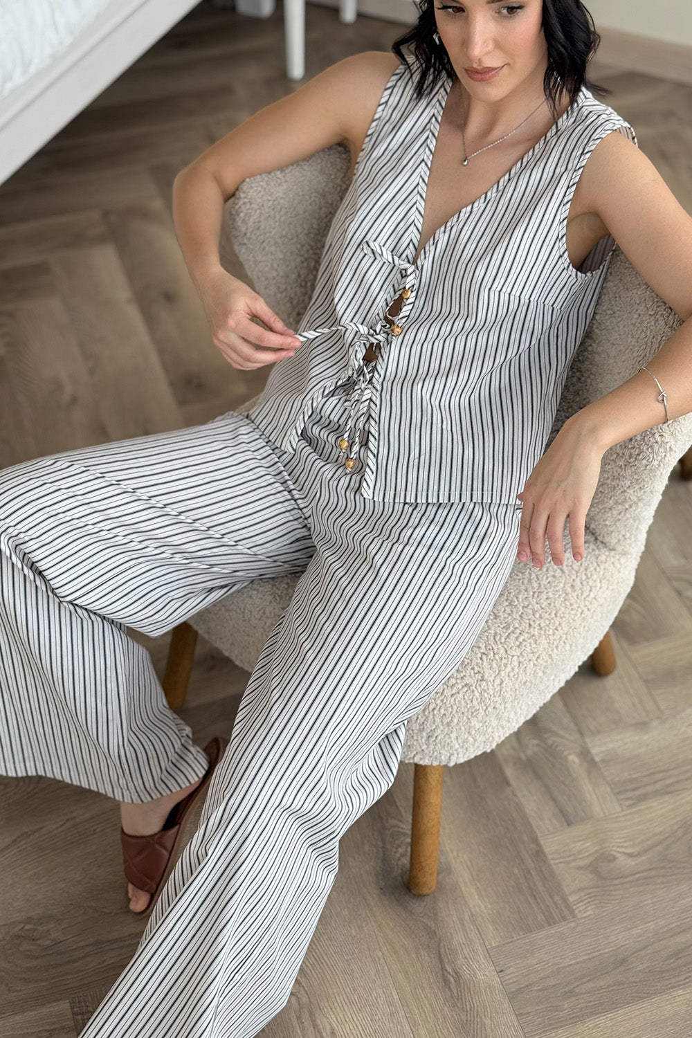 Beige cotton suit