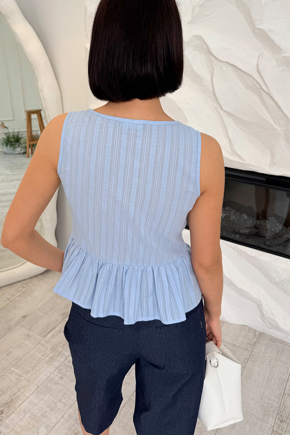 Blue long shorts