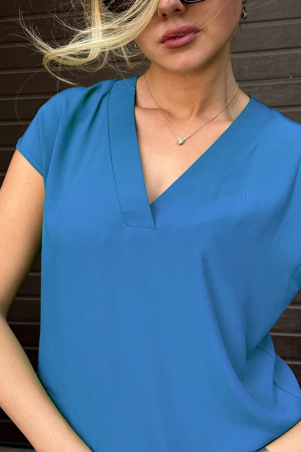 Blue Staple Blouse