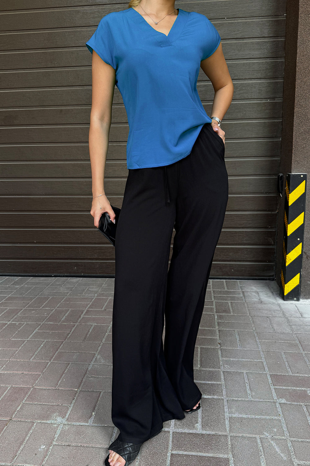 Blue Staple Blouse