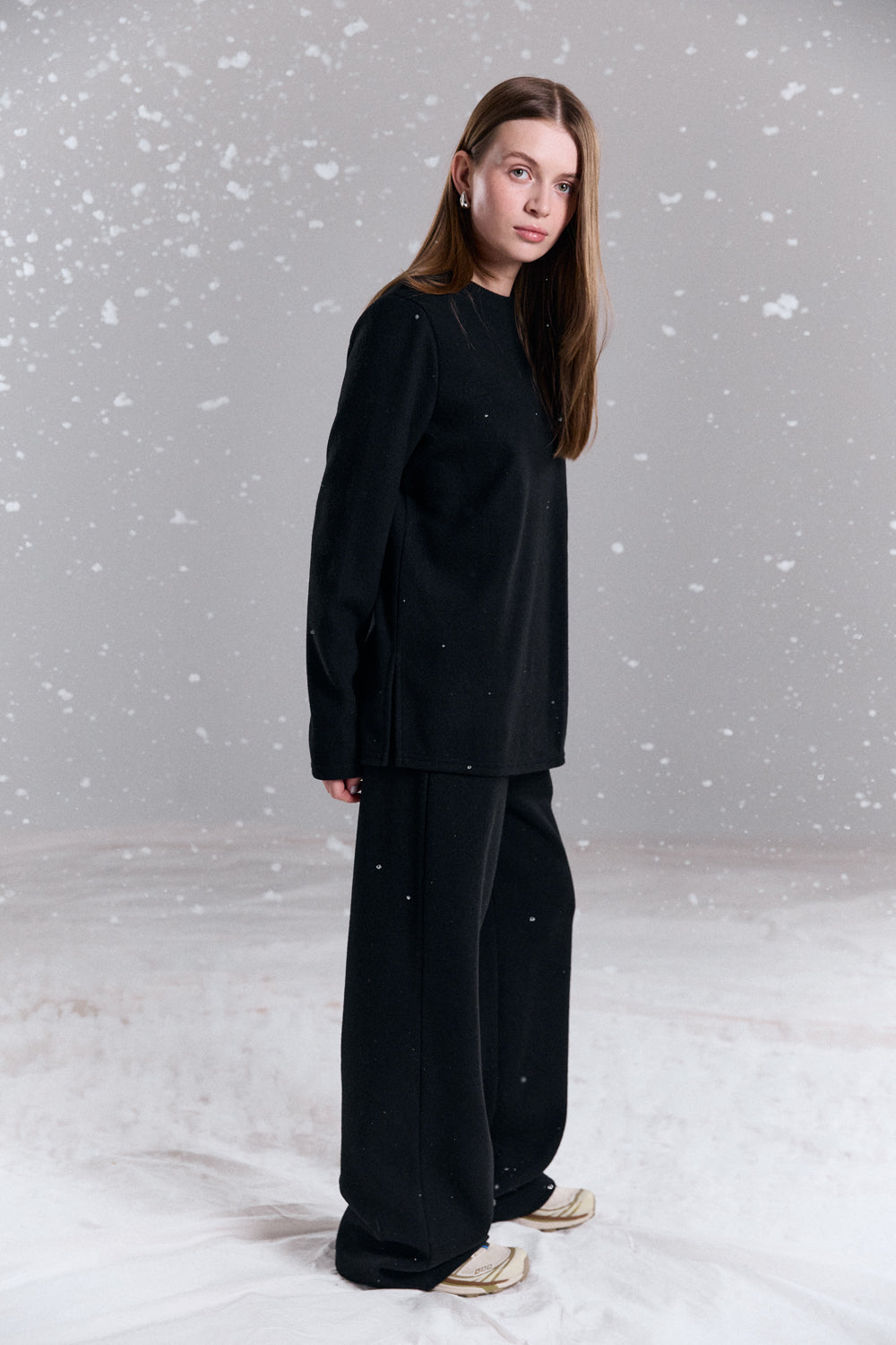 Black insulated trouser suit