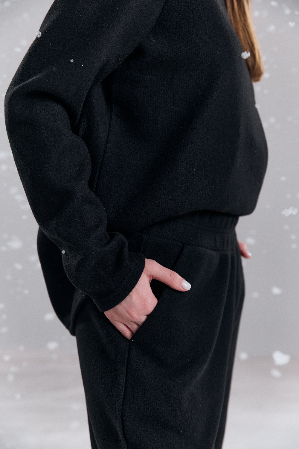 Black insulated trouser suit