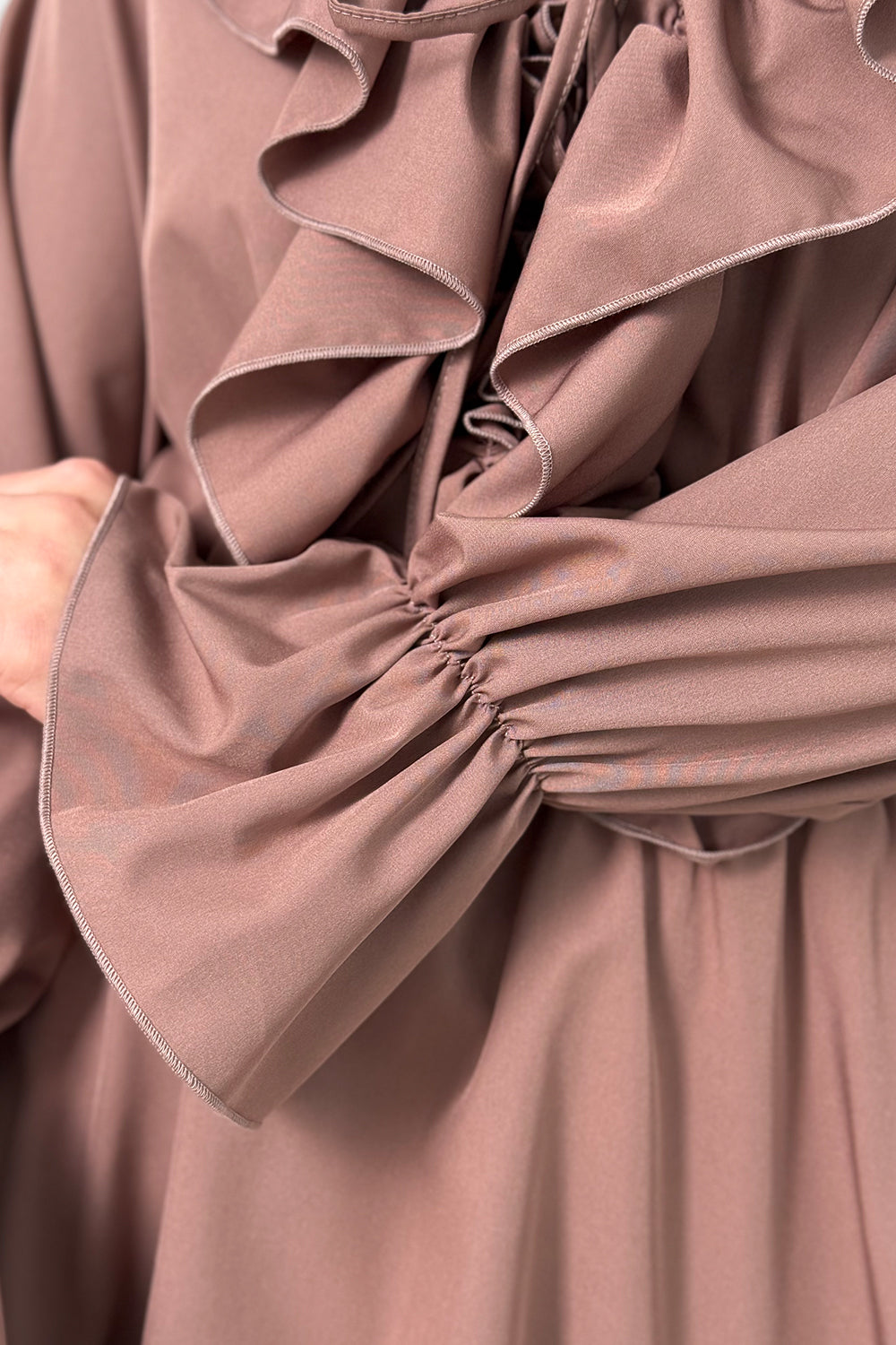 Light dress with ruffles in the color "Mocha"