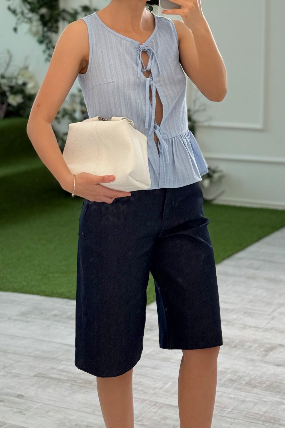Blue long shorts