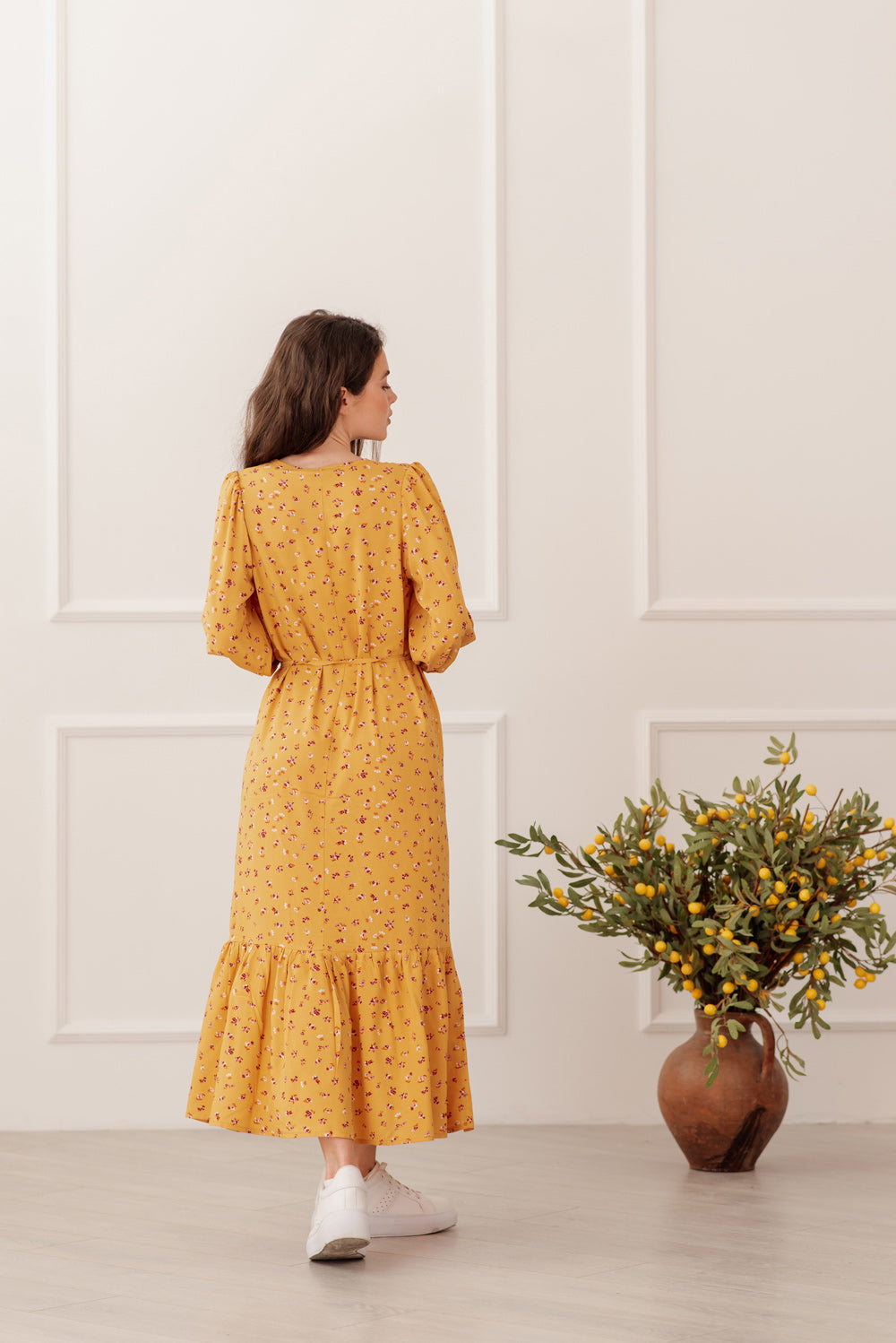 Robe longue jaune