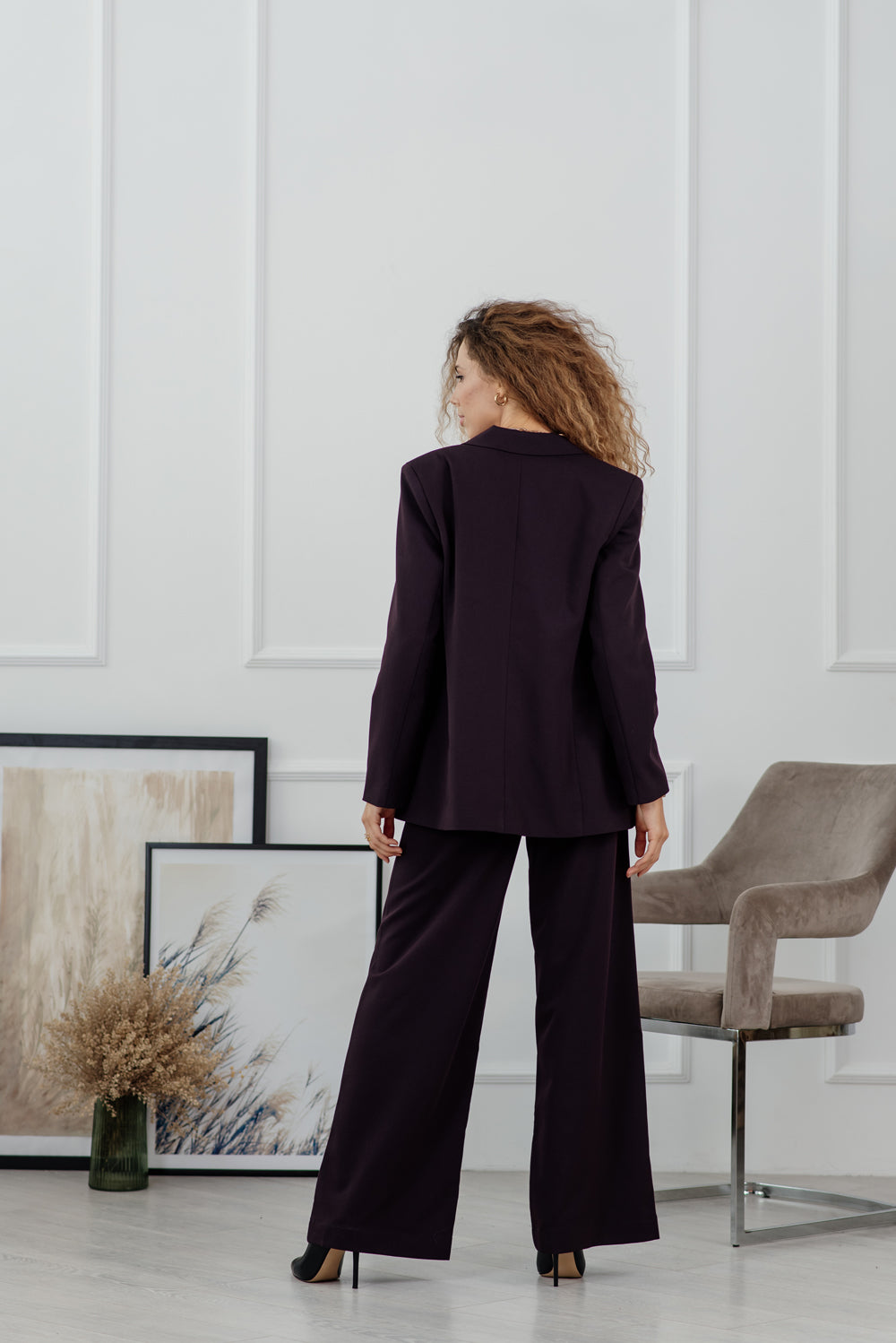 Blazer prune avec col