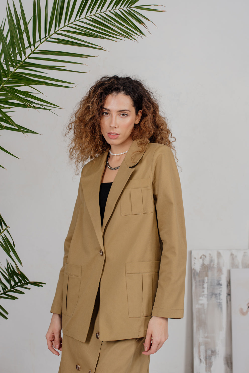 Safari style jacket with large pockets