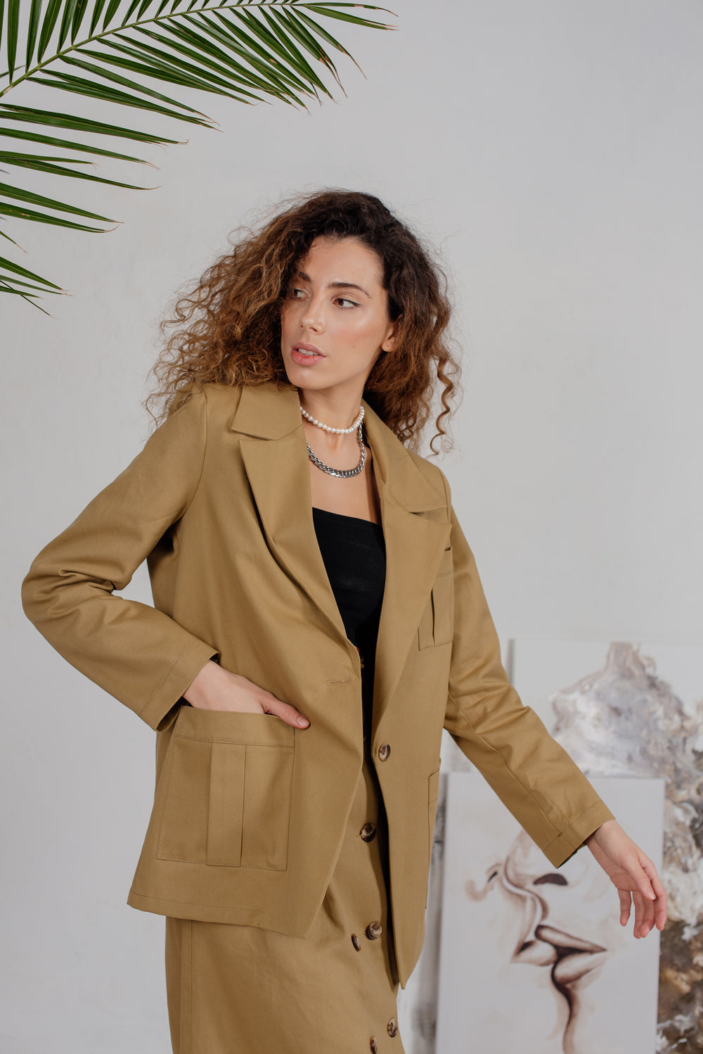 Jacke im Safari-Stil mit großen Taschen