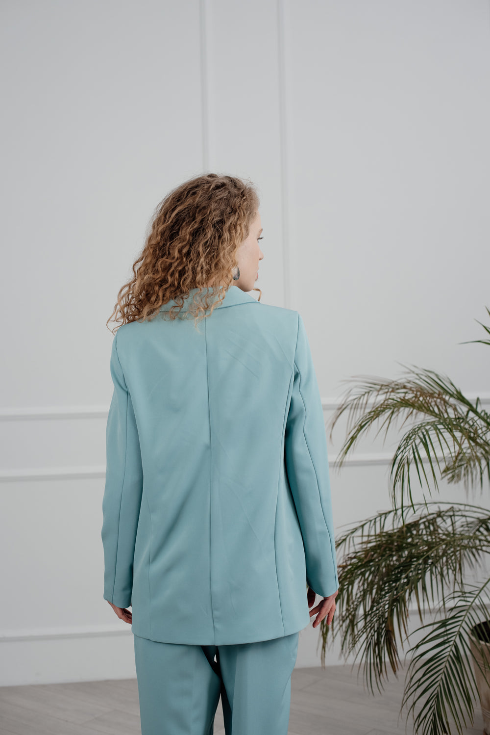 Mint-Zweireiher-Jacke