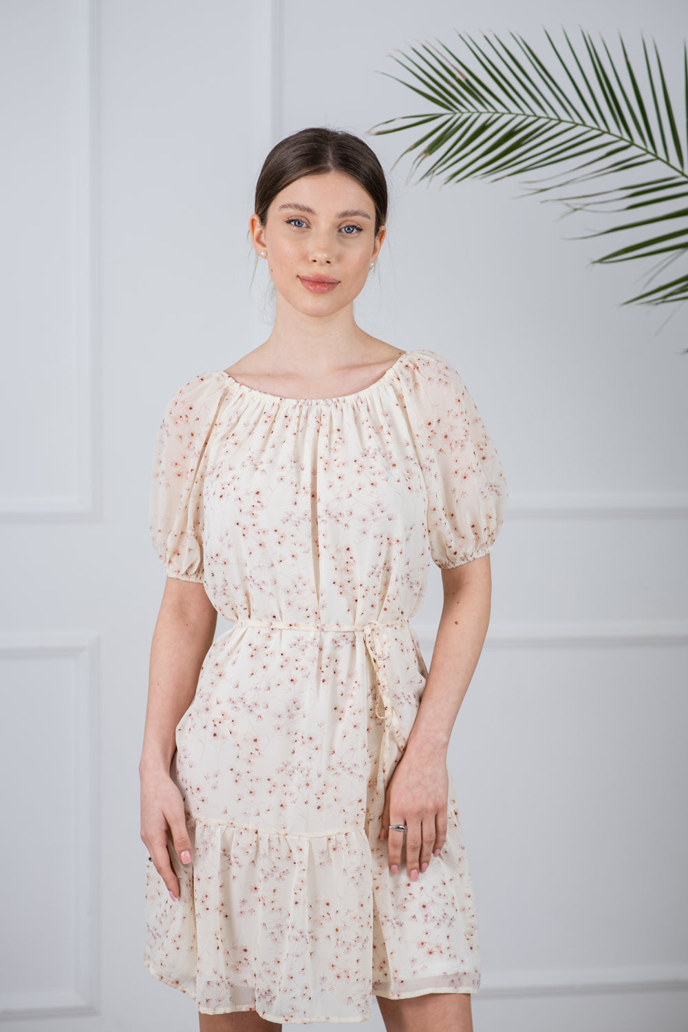 Delicate chiffon dress shade "powder"