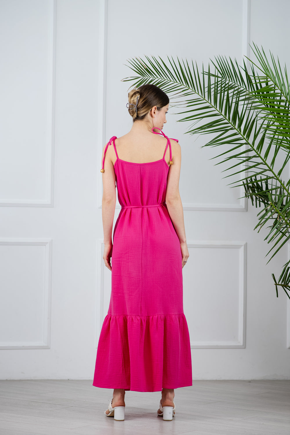 Maxi robe d'été en fuchsia