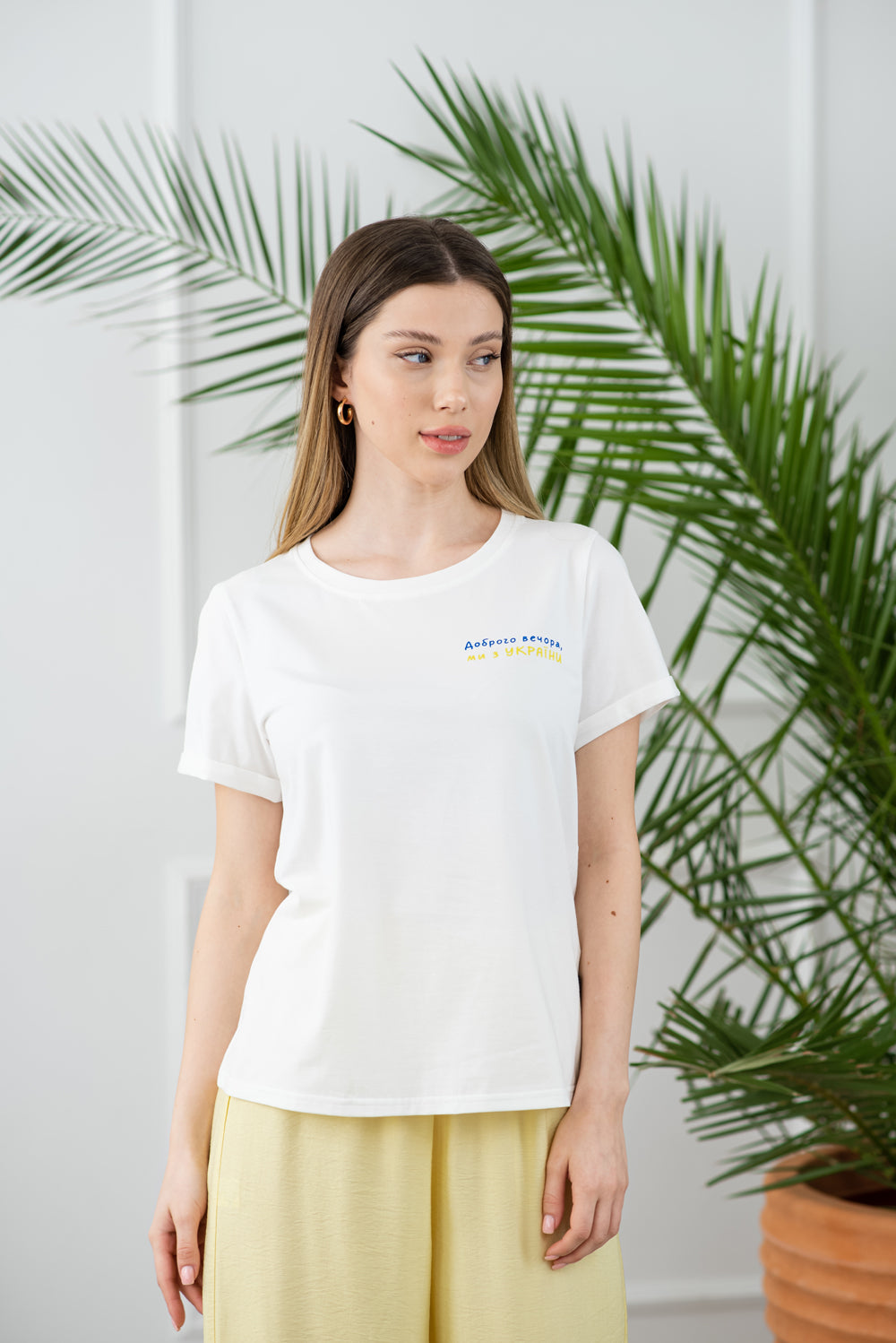 Milk cotton T-shirt «Доброго вечора»