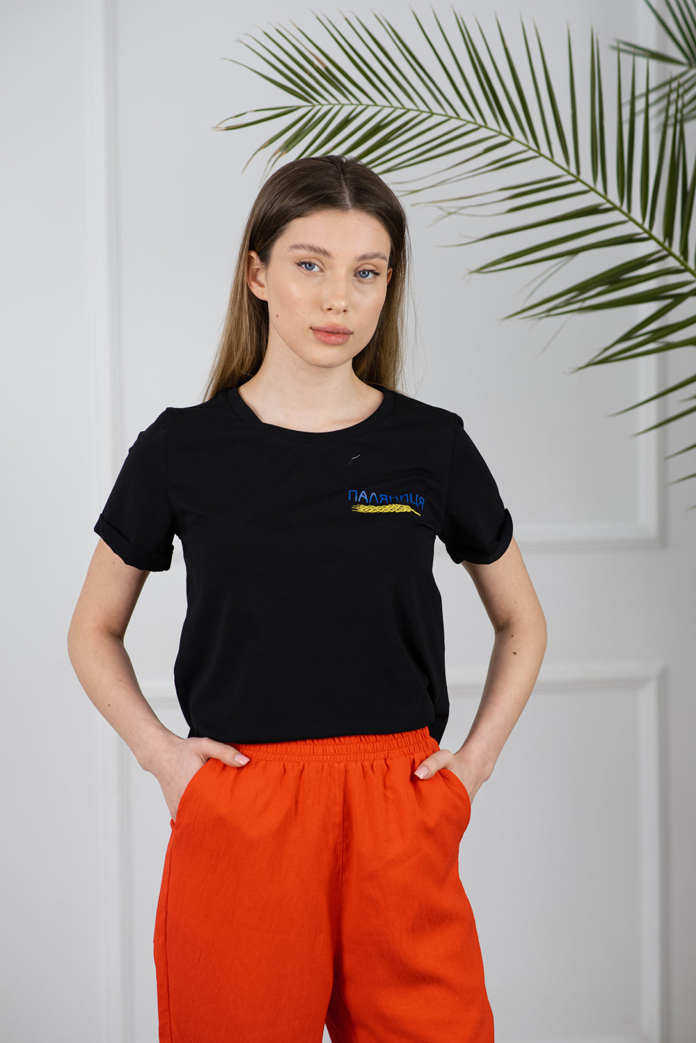 Bumbac negru T-shirt