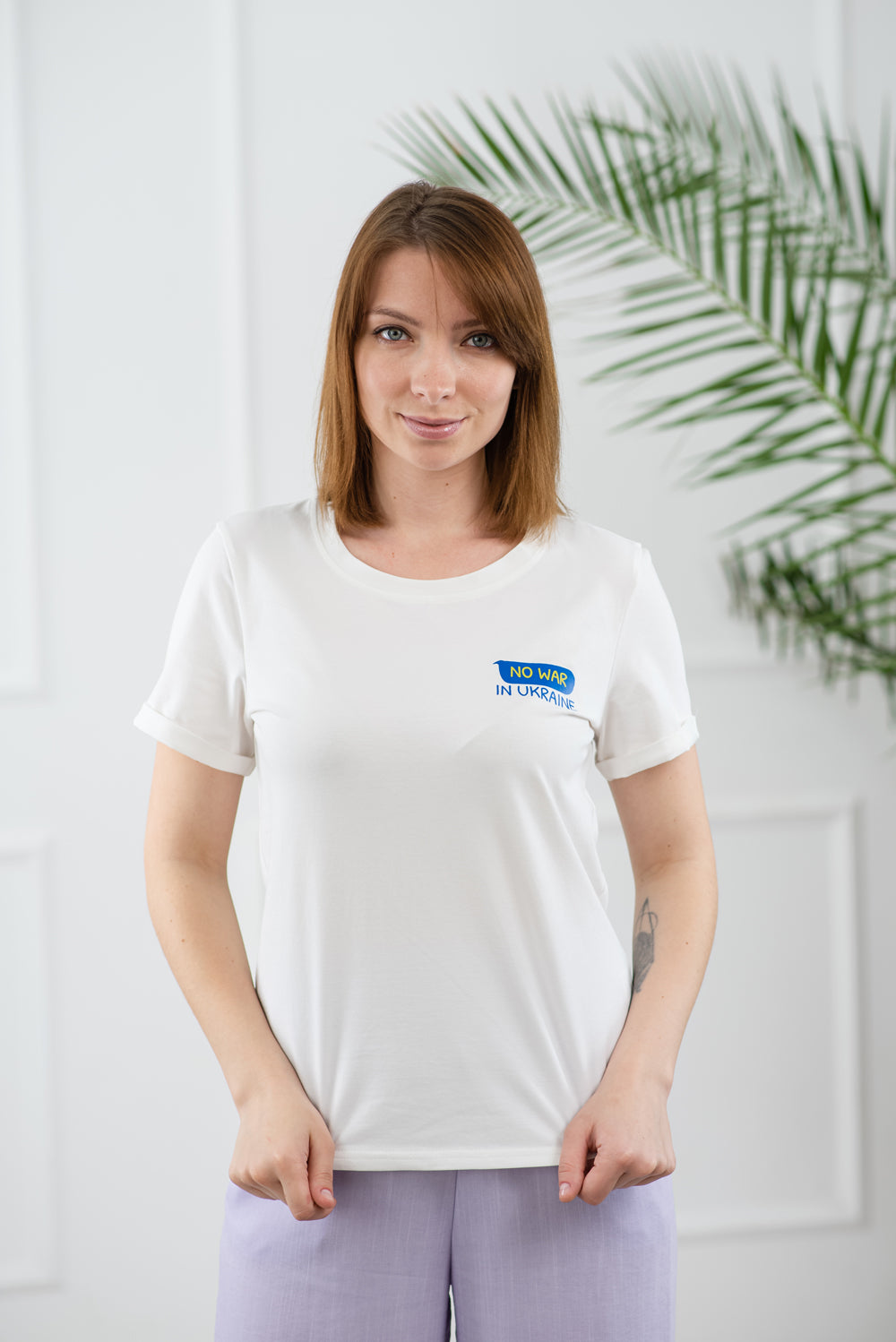 T-shirt «Pas de guerre en Ukraine» en coton lait