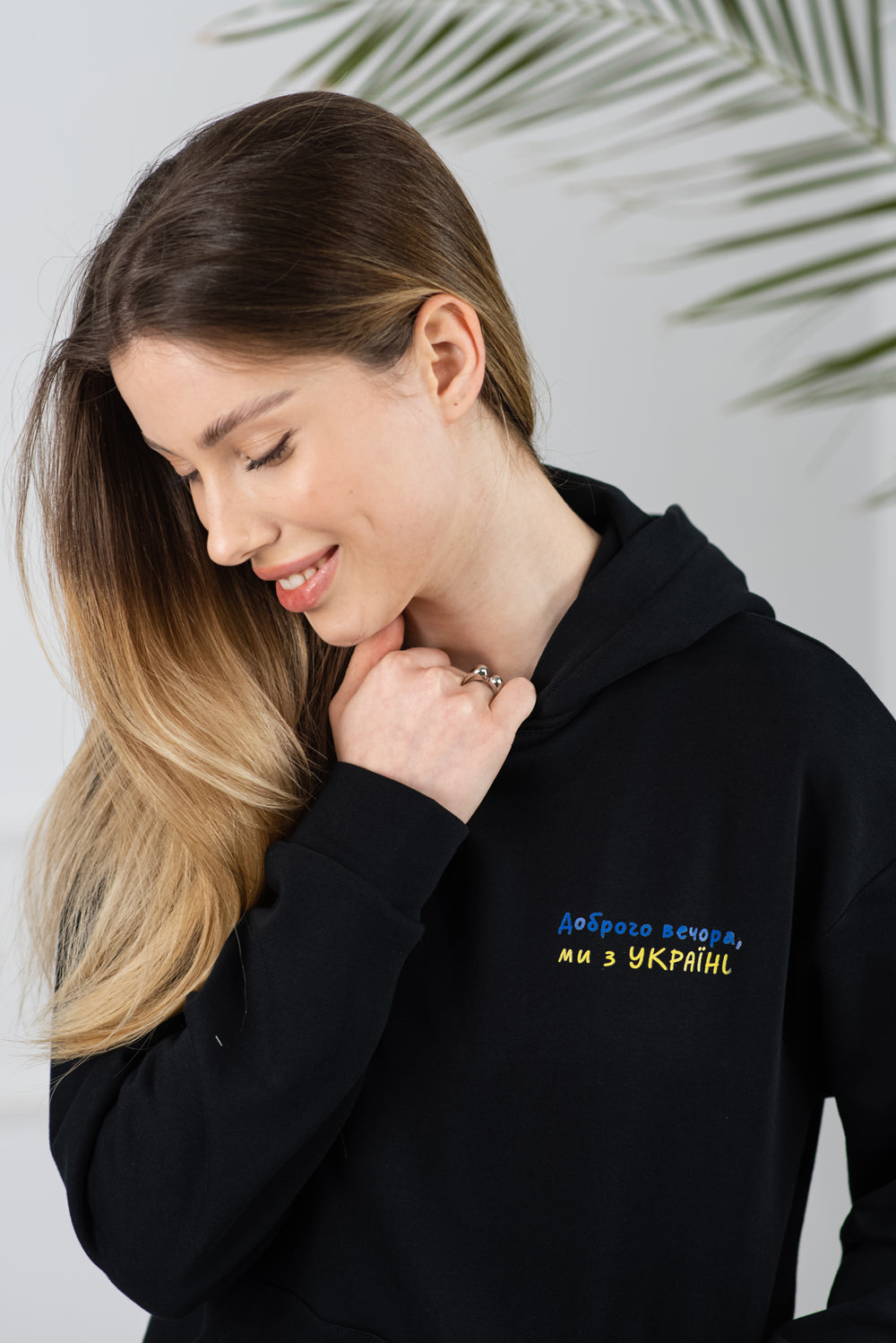 Stilvolle Frauen "Gute Nacht" Hoodie (Milch/Schwarz)