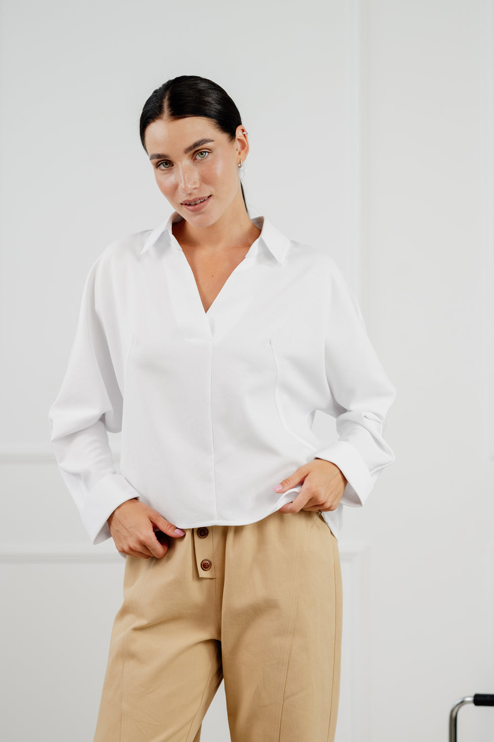 Blouse blanche décontractée