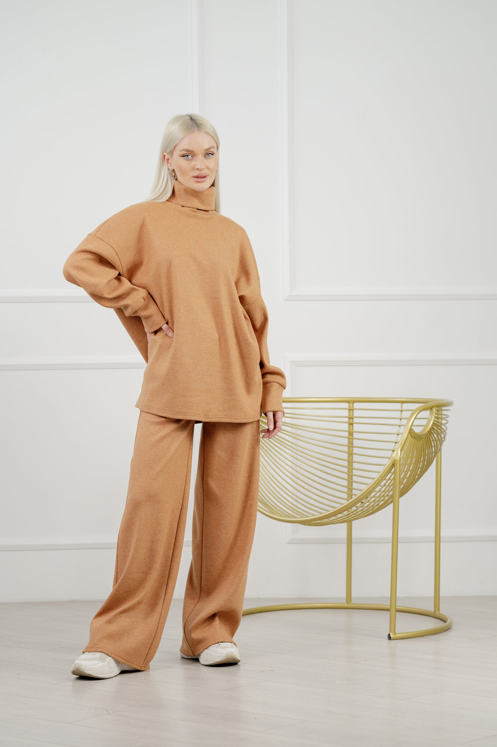 Warm angora suit in color "kemel"