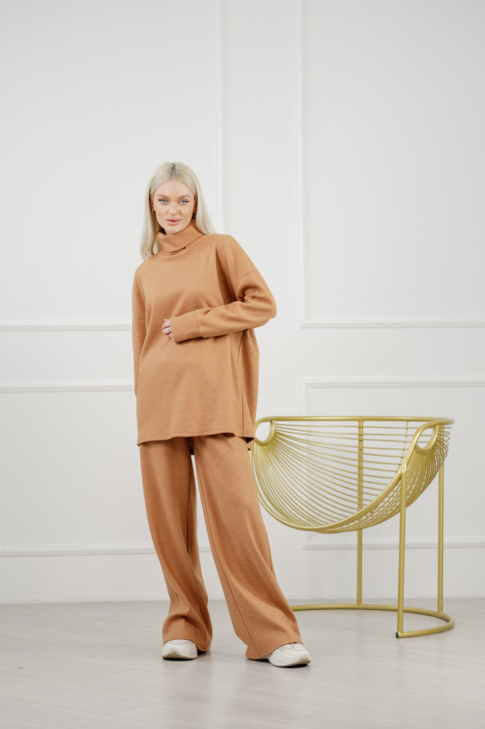 Warm angora suit in color "kemel"