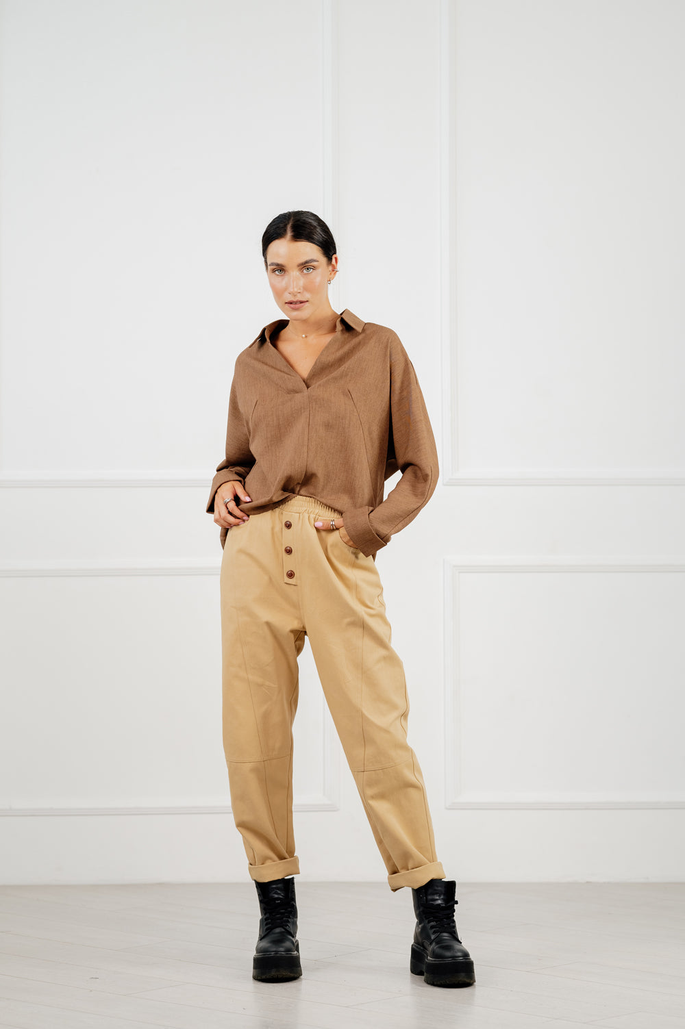 Pantalon Slouchy beige