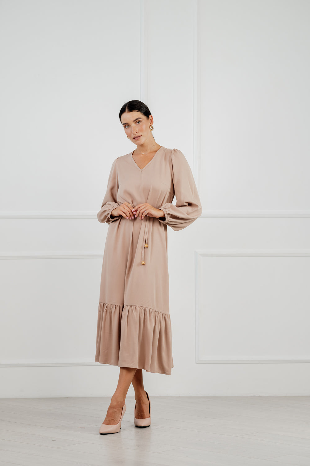 Robe oversize beige décontractée