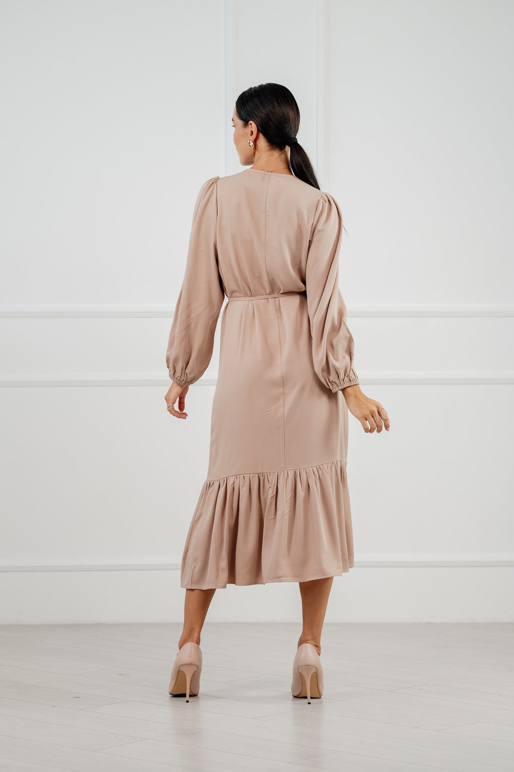 Casual oversized-beige dress