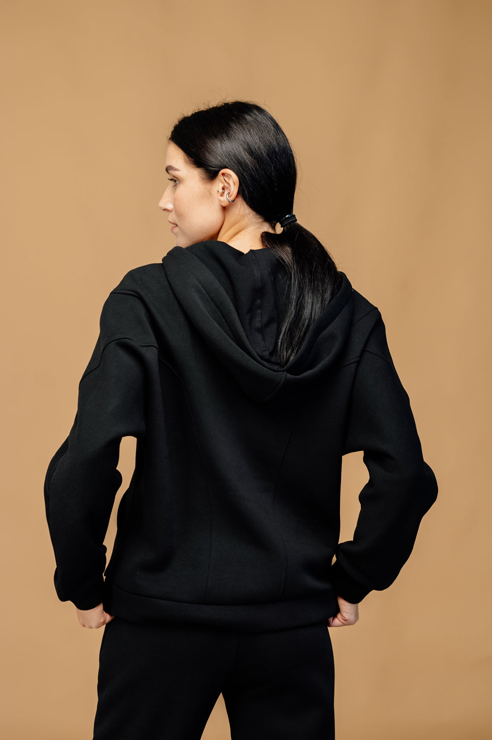 Black fleece sweatshirt