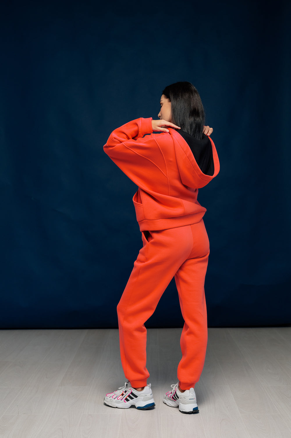 Bright orange sweatshirt