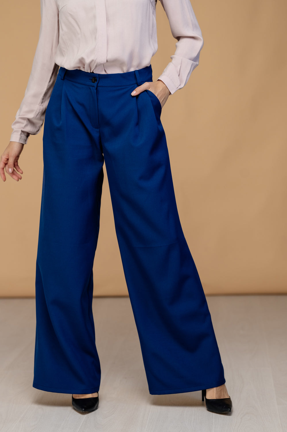 Pantalón de pierna ancha azul