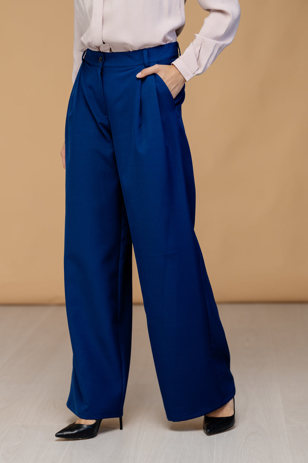 Pantalón de pierna ancha azul