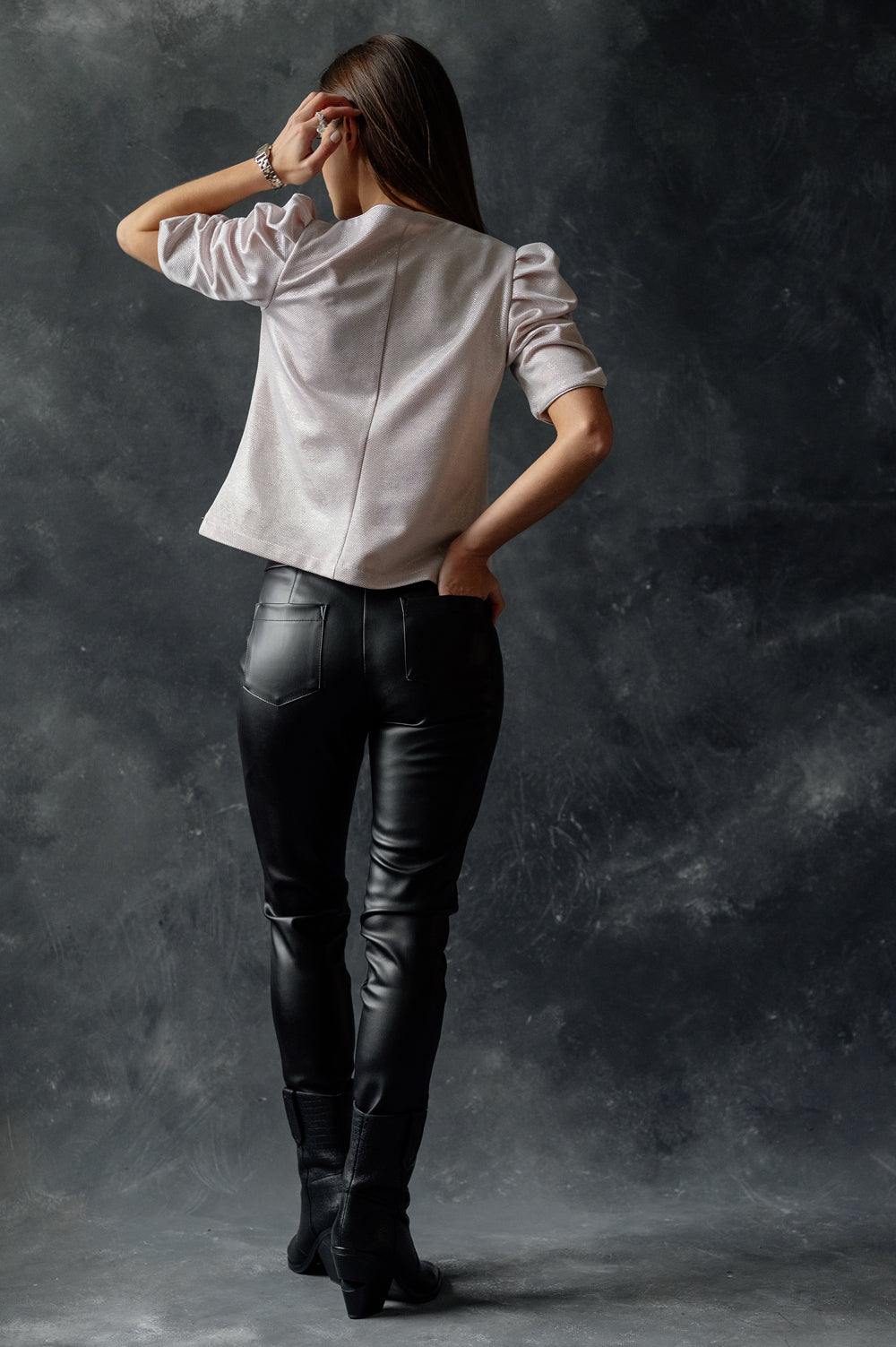 Black leather leggings with fleece