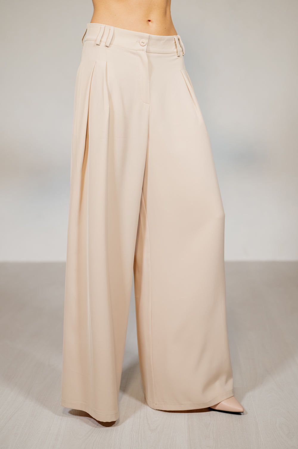 Beige palazzo trousers