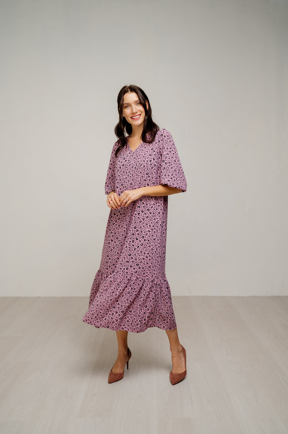 Robe maxi fraisée