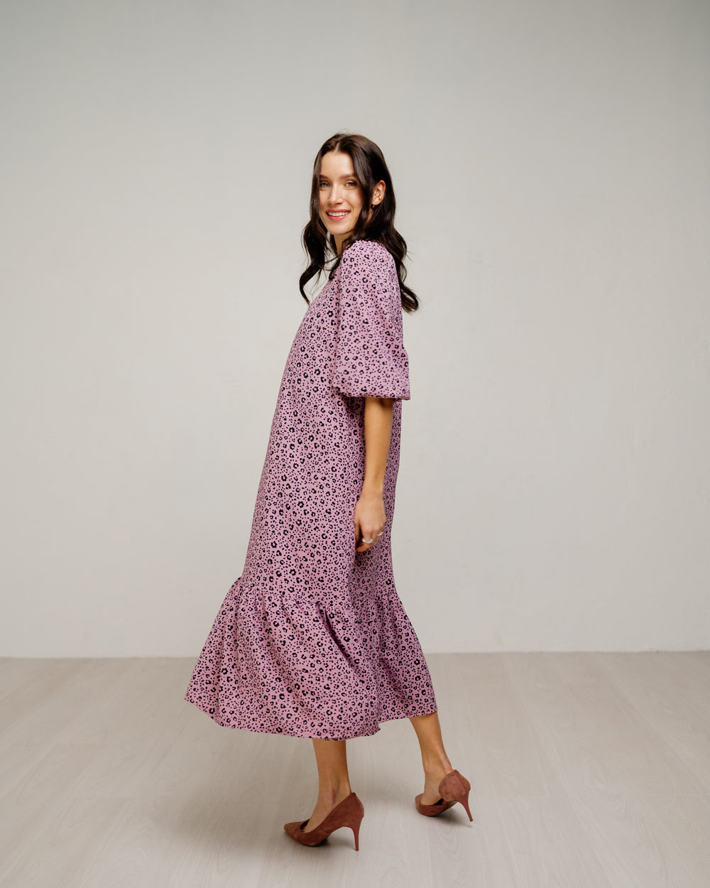 Robe maxi fraisée