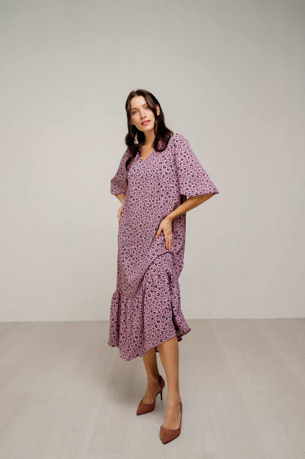 Robe maxi fraisée