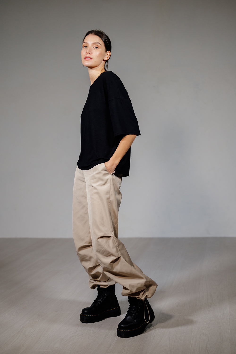 Oversize Cargo Pants en Beige