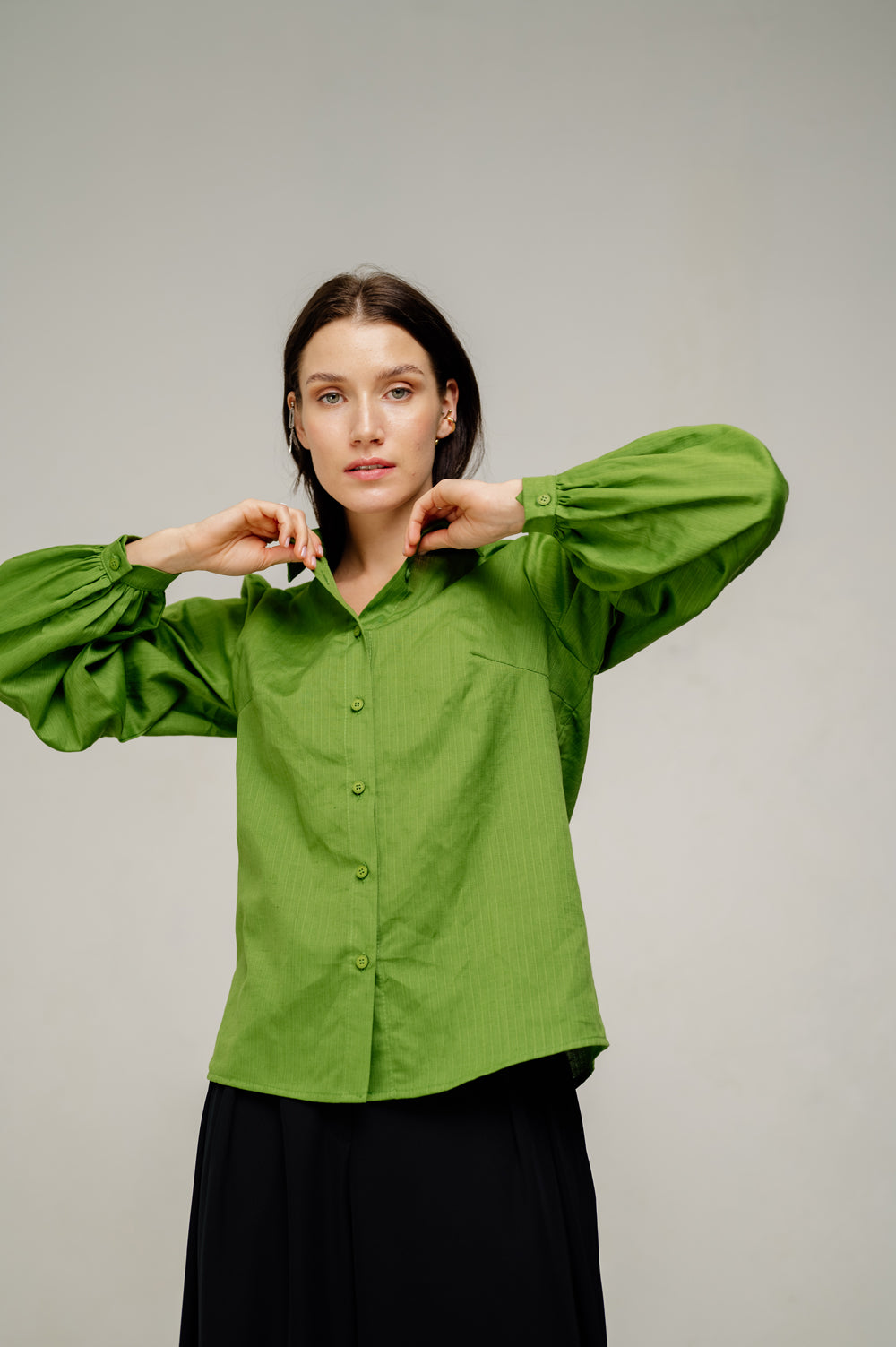 Camicia dritta verde