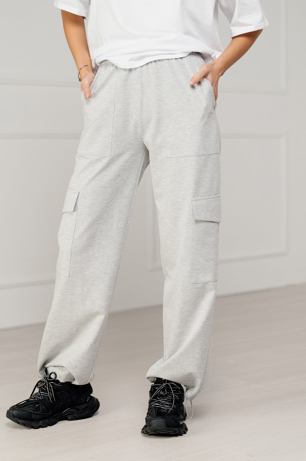 Sports cargo pants in melange