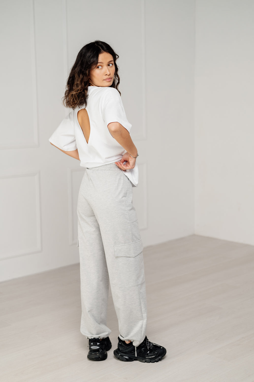 Sports cargo pants in melange