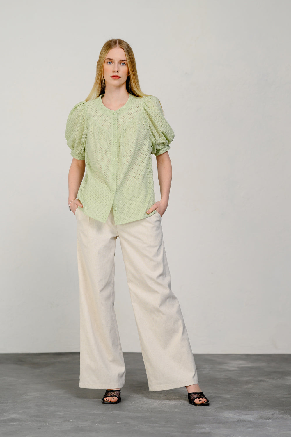 Pistachio loose fit blouse