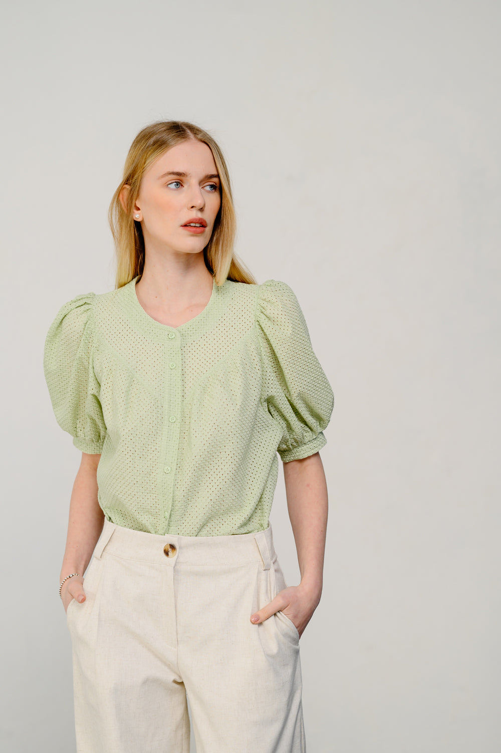 Blusa holgada Pistachio