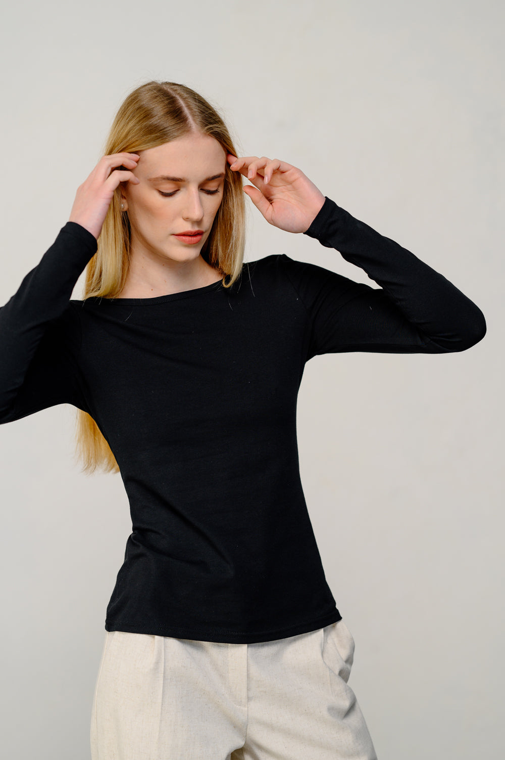 Black knit long sleeve