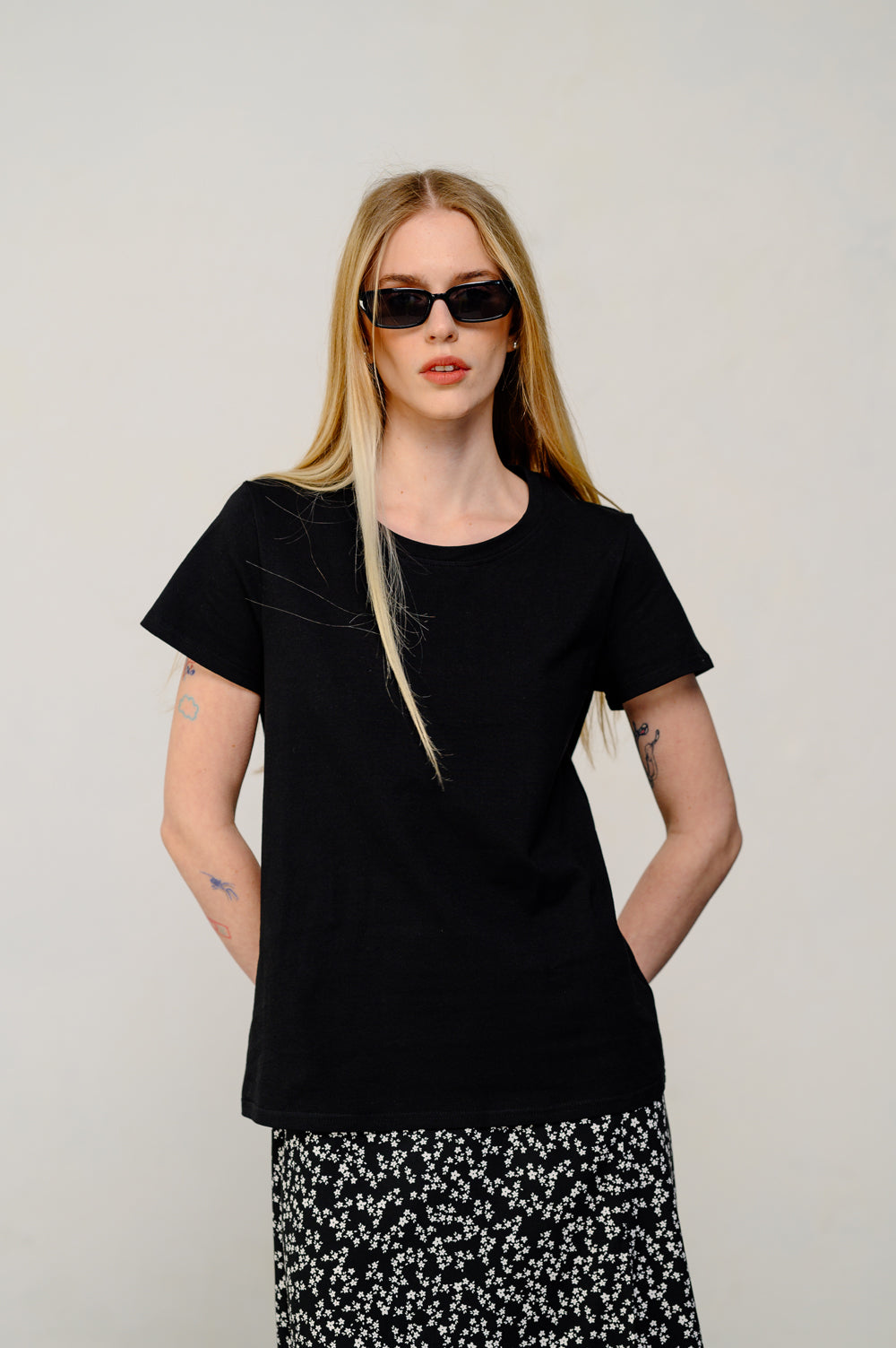 T-shirt basique coupe droite noir