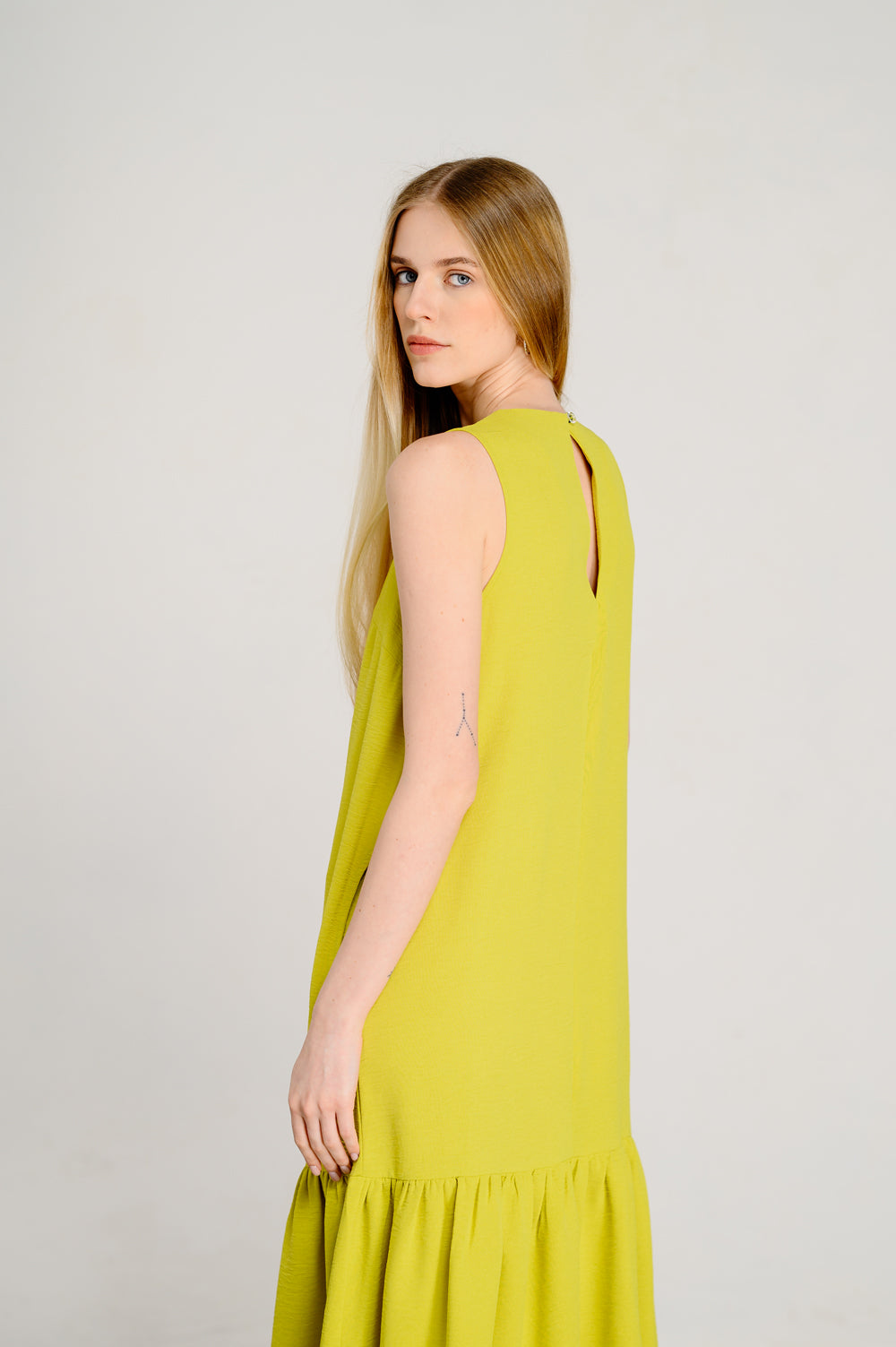 Robe ample sans manches Lime