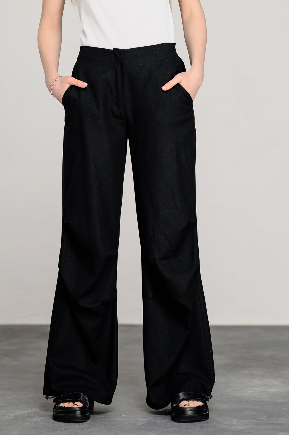 Pantalon cargo ample noir