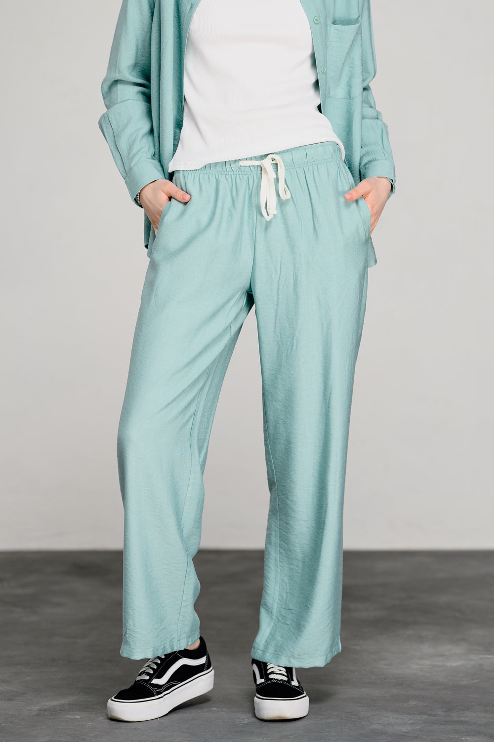 Mint elasticated loose trousers