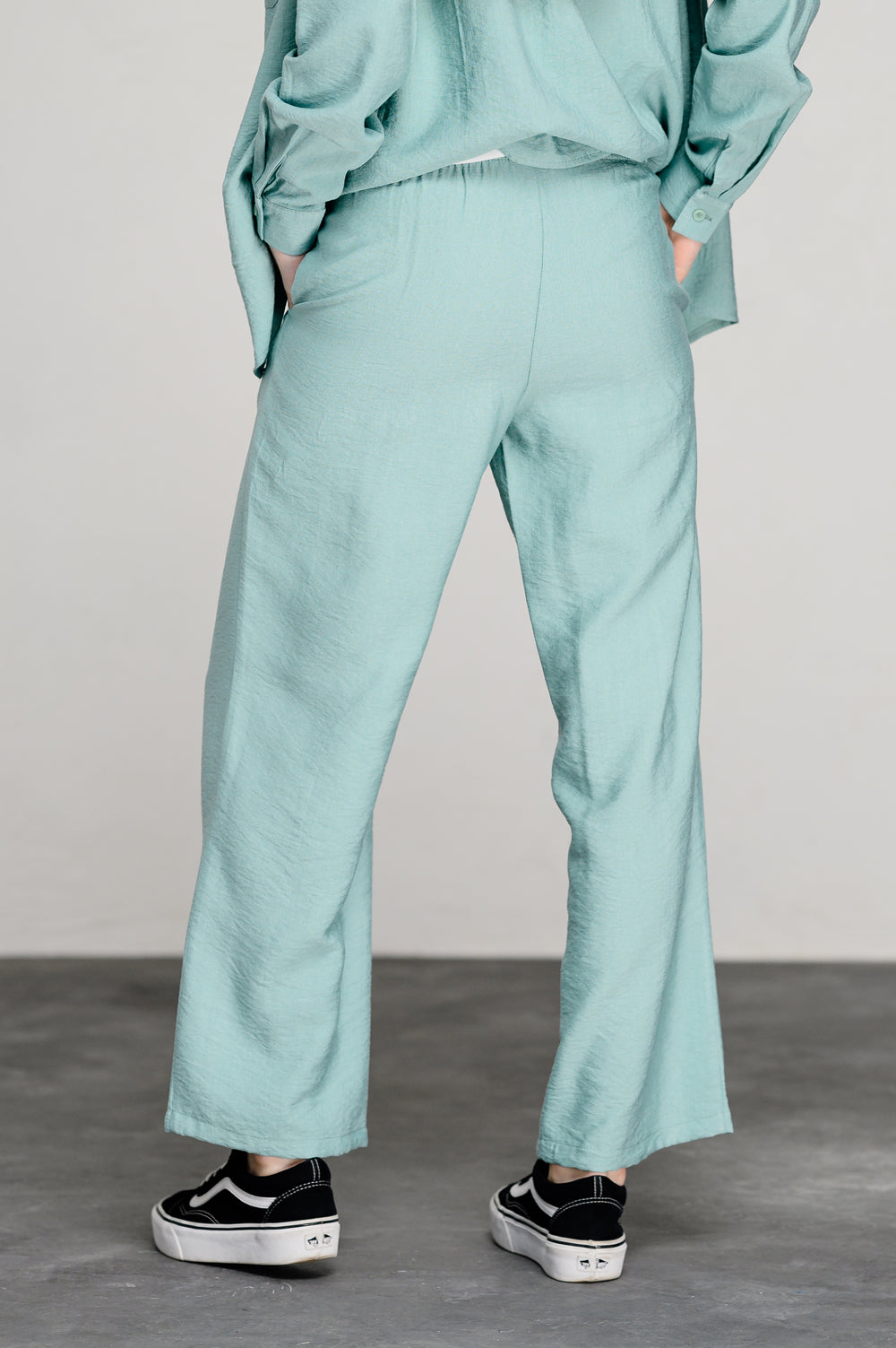 Pantalon ample élastiqué menthe