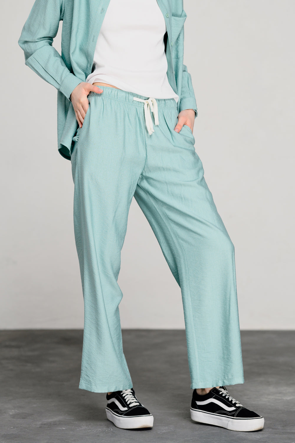 Mint elasticated loose trousers