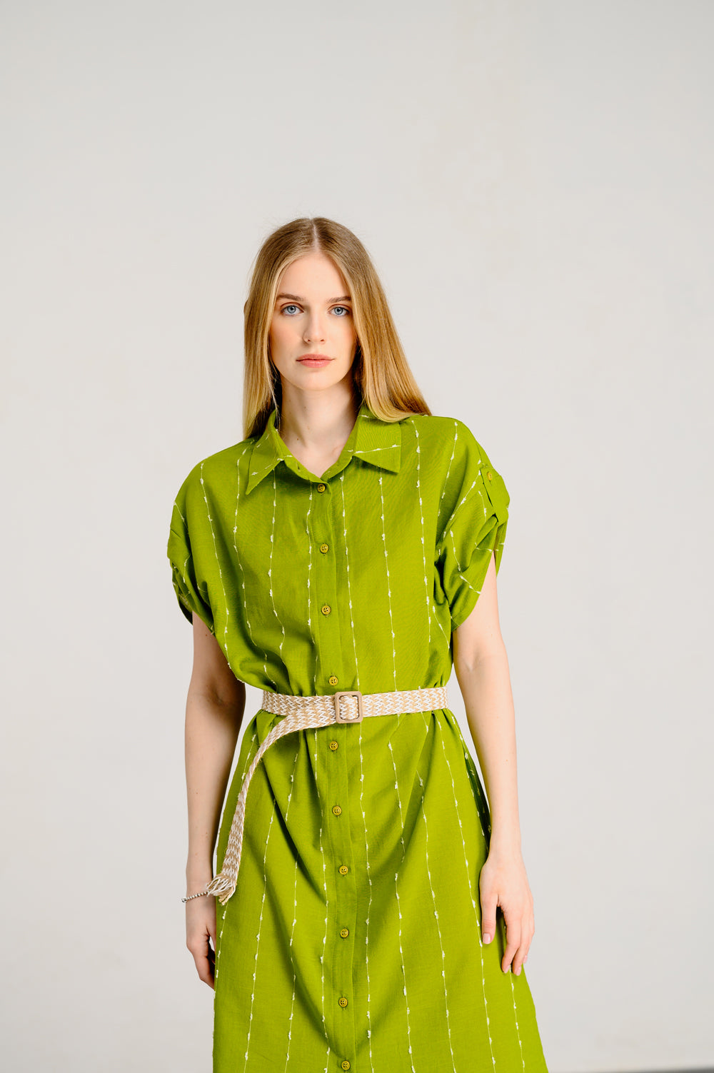 Olive Oversized Robe Dress