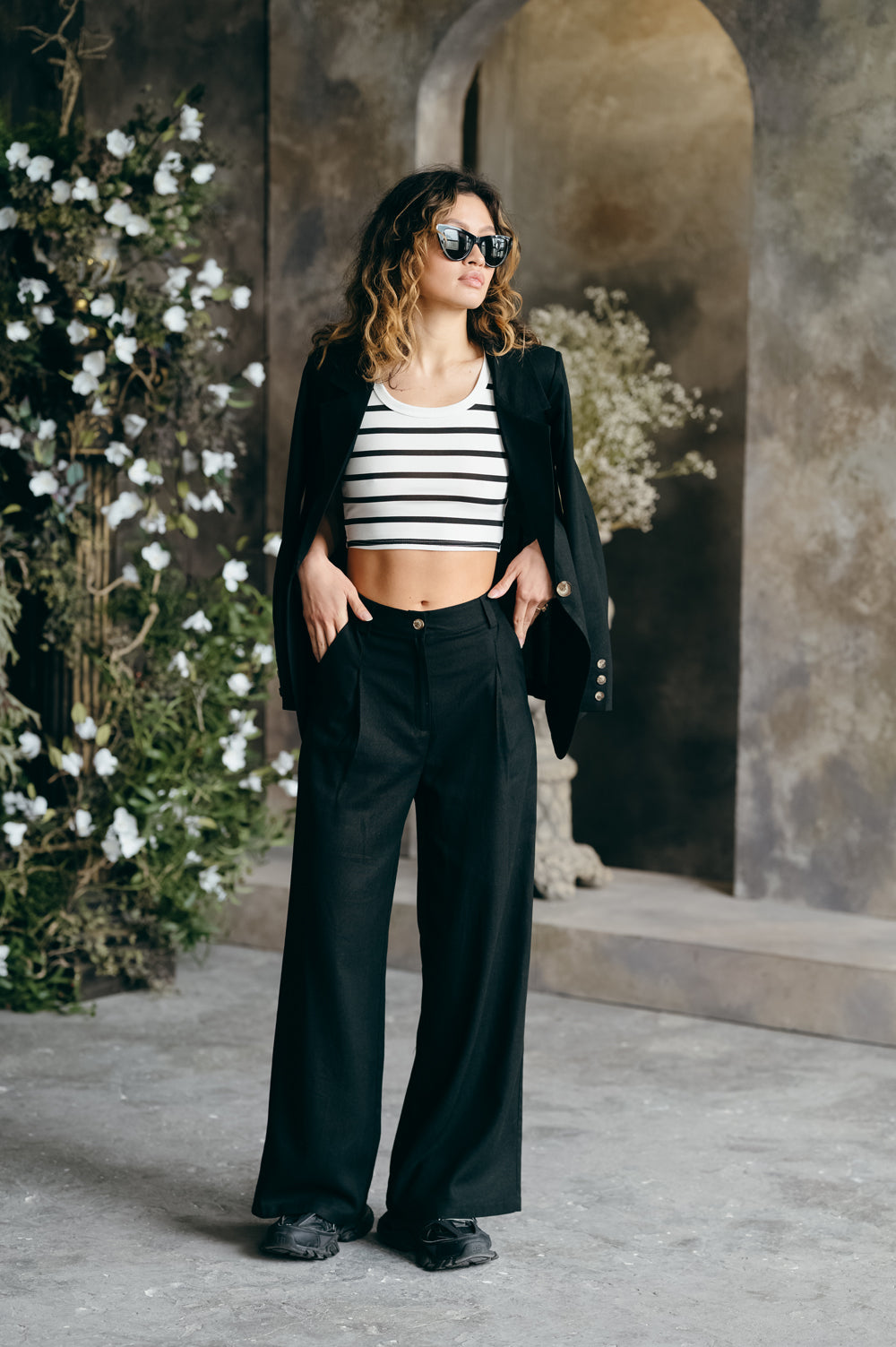 Pantalon en lin noir